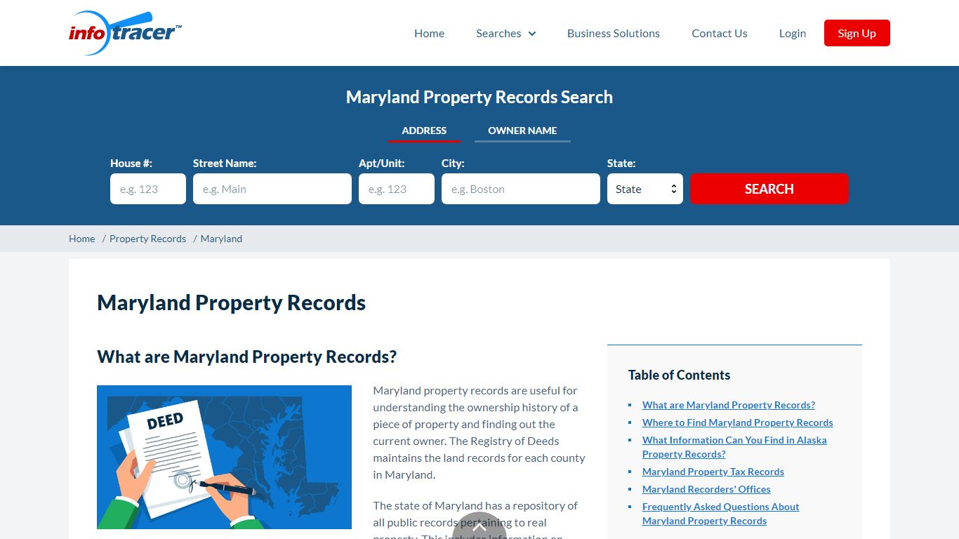 Maryland Property Records - Search Owners, Title, Tax and Deeds ...